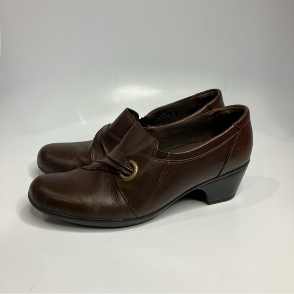 Clarks brown leather pumps comfort shoes‎ size 9.5 - Picture 3 of 7